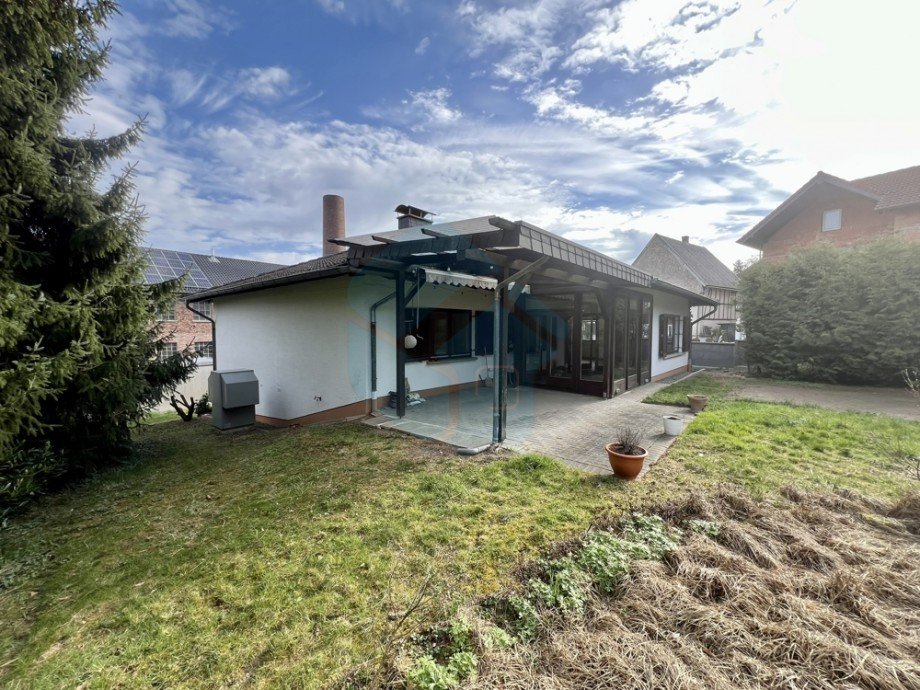 Hausansicht hinten Bungalow Waldsolms / Brandoberndorf